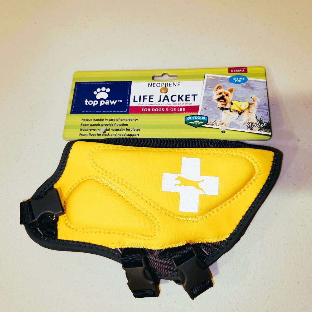 Top Paw Neoprene Dog Life Jacket, Yellow